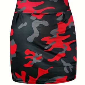 Red Camo Skort